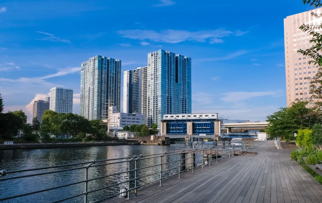 Pemandangan area perumahan yang tenang di area barat Tokyo.