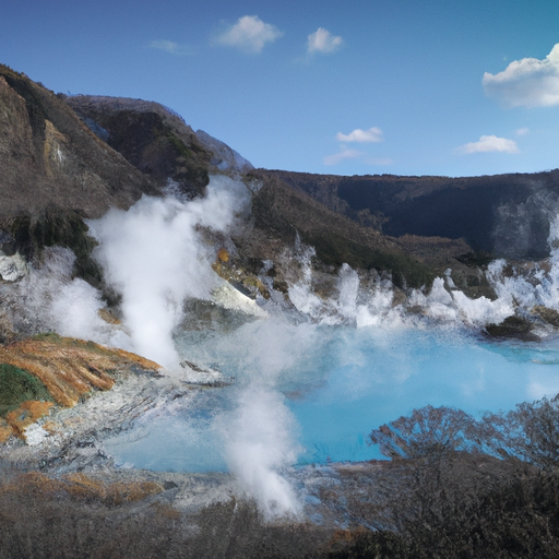 Peta Jepang yang menyorot beberapa area onsen terkenal.